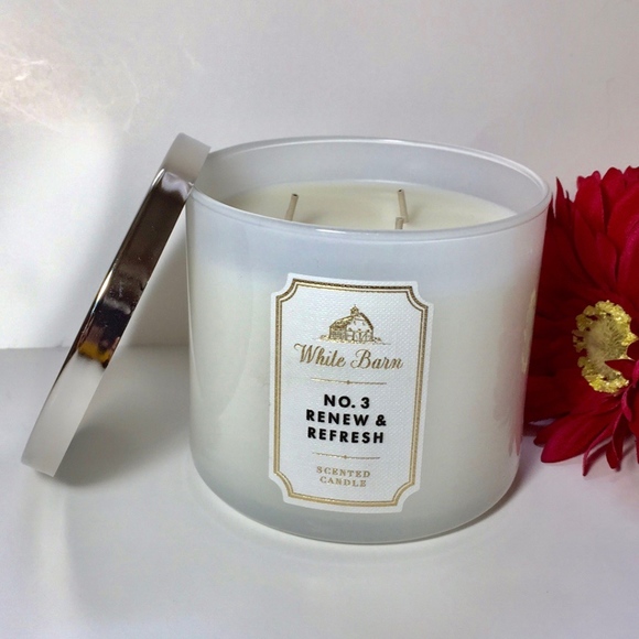 Bath Body Works Accents Renew Refresh Jasmine Mint Leaf 3 Wick